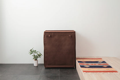 シューズラック 4段 スリム 幅60cm 省スペース 最大12足 不織布カバー付 撥水 軽量 可動棚 薄型 組立簡単 工具不要 シンプル ブラウン ロールアップ式カバー シューズボックス 下駄箱 靴入れ 玄関収納