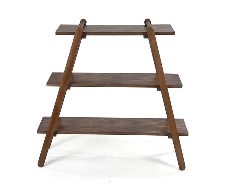 オープンラック3段 幅89.5cm 奥行27cm 高さ83.5cm 簡単組立て 工具不要 天然木 ウォールナット ナチュラル シンプル(代引不可)