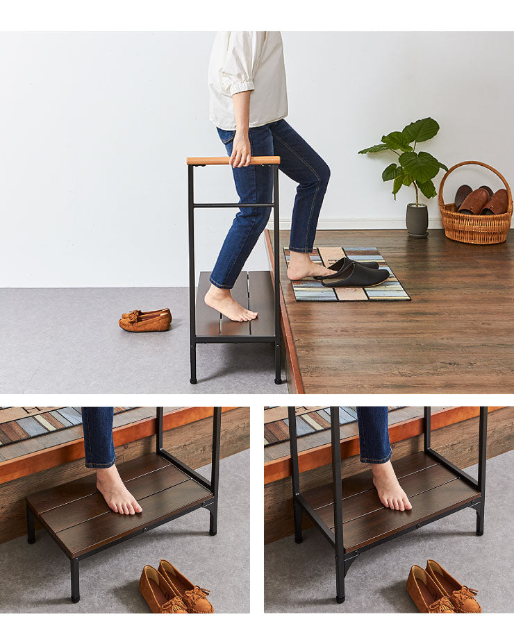 片手すり付き 両手すり付き 玄関台 幅60cm 90cm 玄関台 玄関 台 踏み台 ステップ 木製 玄関ステップ 段差 軽減 補助具 昇降台 足場 おしゃれ 高齢者 収納 昇降補助 介護 軽量 転倒防止 歩行支援用具 介護用品 (代引不可)