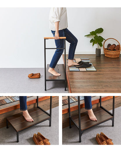 片手すり付き 両手すり付き 玄関台 幅60cm 90cm 玄関台 玄関 台 踏み台 ステップ 木製 玄関ステップ 段差 軽減 補助具 昇降台 足場 おしゃれ 高齢者 収納 昇降補助 介護 軽量 転倒防止 歩行支援用具 介護用品 (代引不可)