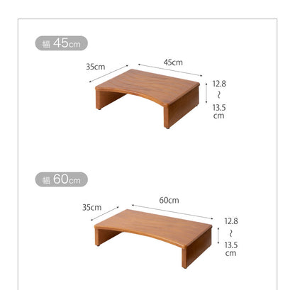 玄関台 幅45cm 60cm 90cm 120cm ウェーブ型 玄関 台 踏み台 ステップ 木製 玄関ステップ 段差 軽減 靴 昇降台 補助具 足場 完成品(代引不可)