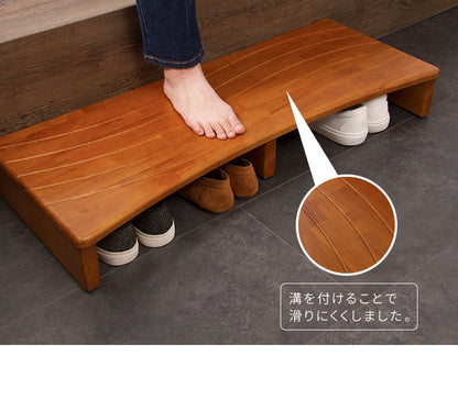 玄関台 幅45cm 60cm 90cm 120cm ウェーブ型 玄関 台 踏み台 ステップ 木製 玄関ステップ 段差 軽減 靴 昇降台 補助具 足場 完成品(代引不可)