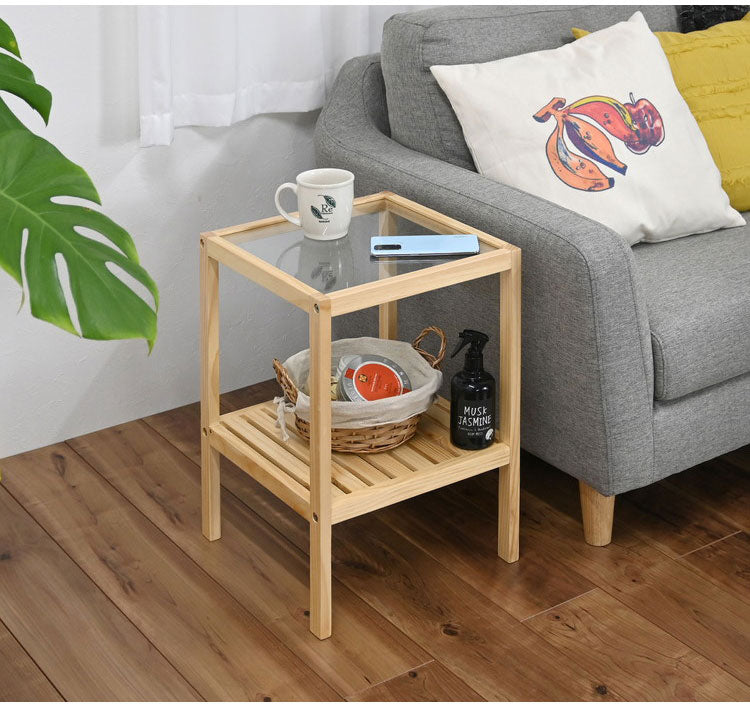 ガラスサイドテーブル ナイトテーブル ソファテーブル ガラス天板 おしゃれ ベッド 寝室 ミニテーブル コーピーテーブル オープンラック ディスプレイ ラック フリーラック ディスプレイラック(代引不可)