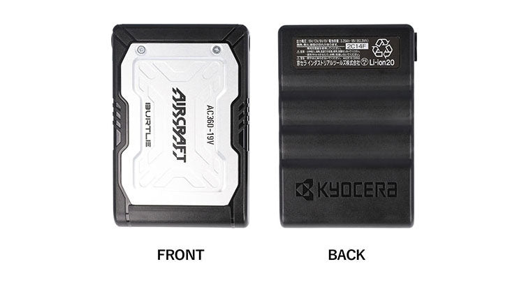 バートル リチウムイオンバッテリー AC360 エアークラフト AIRCRAFT バッテリー 空調作業服 AC360 夏用 黒 ブラック 19V ファン付きウェア 男女兼用 メンズ レディース 作業着 作業服 BURTLE