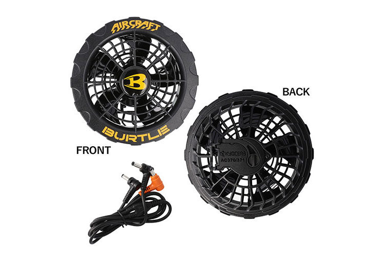 バートル 19V 空調ファン 2個入り エアークラフト ファンユニット AC370 ファンセット AIRCRAFT 空調ファン付きウェア 空調作業服 作業着 熱中症対策 ファンのみ 黒 ブラック おしゃれ 扇風機 BURTLE
