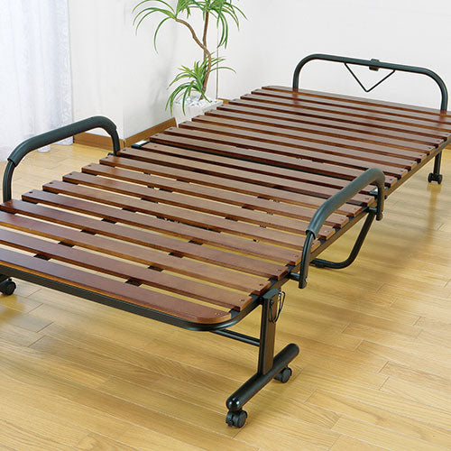 ベッド 折りたたみベッド すのこベッド 桐製 木製 すのこ 折りたたみ キャスター付き シングル(代引不可)
