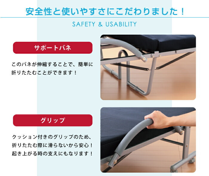 低反発 メッシュ仕様 電動 リクライニングベッド シングル ベッド 折りたたみ 折りたたみベッド(代引不可)