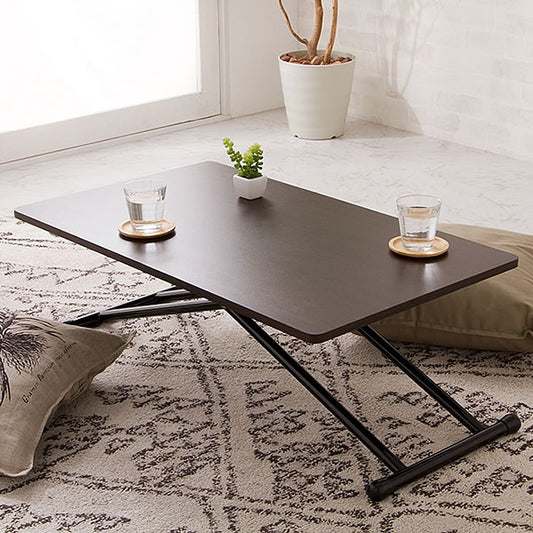 木製昇降式フリーテーブル 昇降テーブル 5段階調節 テーブル デスク ローテーブル 机(代引不可)