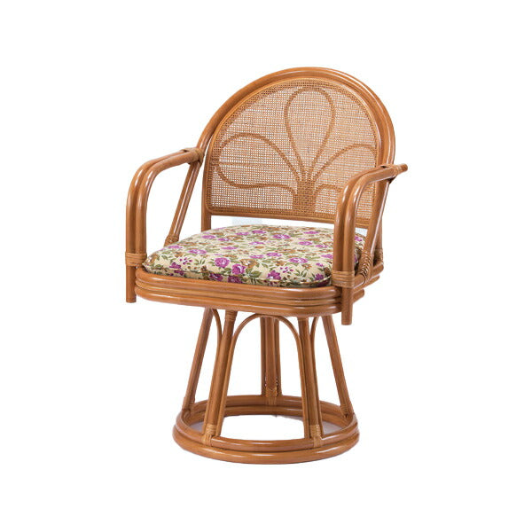 高座椅子 天然籐 肘付き回転チェア ハイタイプ 籐 回転チェア 肘付き 座椅子(代引不可)