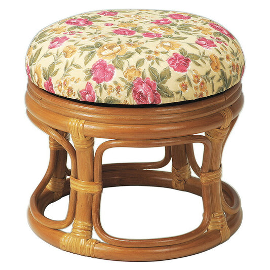 回転ロースツール ラタン 天然籐 高さ30cm 座面 360度 回転 ウレタンフォーム 腰掛 スツール 立ち座り ラクラク 和風 お年寄り(代引不可)