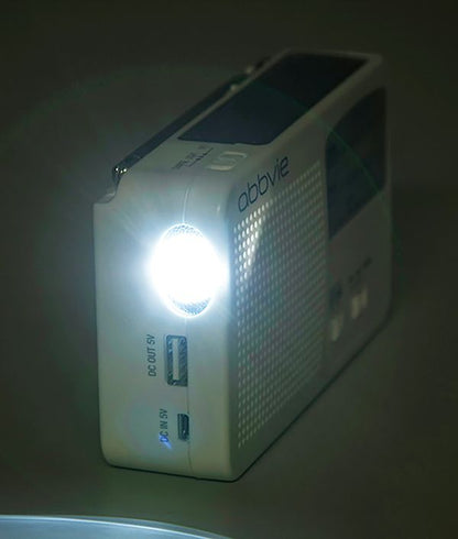 防災 多機能充電ラジオライト WH 充電用ACアダプター付き(代引不可)