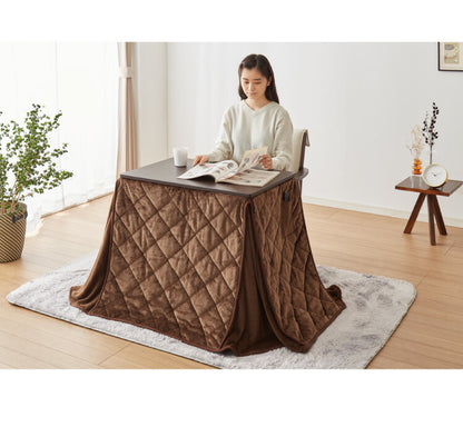 パーソナルこたつ 2点セット こたつデスク こたつ布団 75×50cm 500W 薄型ファンヒーター ハイタイプ デスクこたつ リモートワーク テレワーク 在宅勤務(代引不可)