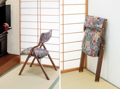 天然木 折りたたみ椅子 折りたたみチェア ゴブラン ダークブラウン(代引不可)