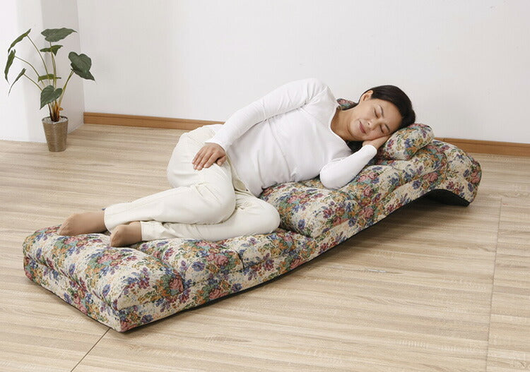 お昼寝座椅子 NEWふかふかリラックスチェアDX 肘付き ごろ寝座椅子 枕付き 腰当て リラックスチェア くつろぎ ゆったり(代引不可)