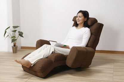 お昼寝座椅子 NEWふかふかリラックスチェアDX 肘付き ごろ寝座椅子 枕付き 腰当て リラックスチェア くつろぎ ゆったり(代引不可)