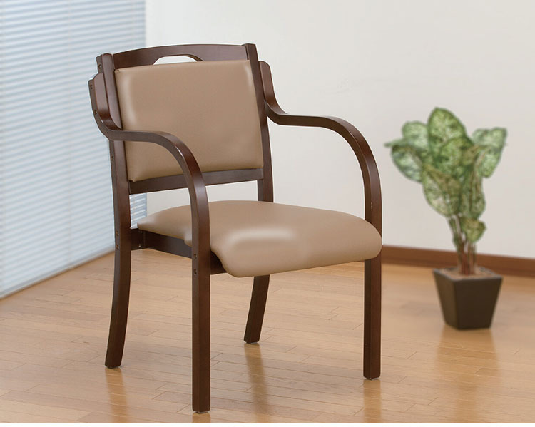 立ち座りサポートダイニングチェア 2脚組 介護福祉チェア スタッキングチェア 介護チェア 肘付き 木製 ダイニングチェア お年寄り プレゼント 父の日 母の日(代引不可)