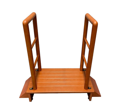 両手すり付き 玄関台 幅80cm 木製 玄関踏み台 がたつき防止 アジャスター付き 靴 シューズ 収納 省スペース お年寄り 補助手すり 介護 プレゼント 父の日 母の日(代引不可)