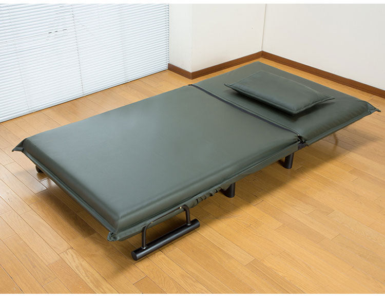 3WAYソファベッド 幅63cm 折りたたみ PVC生地 ソファーベッド ローソファ 14段階リクライニング カウチソファ クッション付き(代引不可)