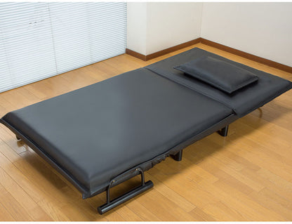 3WAYソファベッド 幅103cm 折りたたみ PVC生地 ソファーベッド ローソファ 14段階リクライニング カウチソファ クッション付き(代引不可)