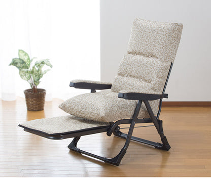 日本製 NEWくつろぎのリクライニングアームチェアDXII 専用サイドテーブル付き マーガレット柄 グラヴィーナ Gravina スライド式フットレスト 6段階リクライニング(代引不可)