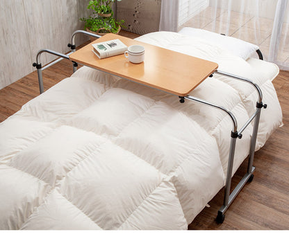 伸縮式ベッドテーブル 幅98~150 幅・高さ調節 伸縮式フリーテーブル キャスター付き ベッド リモートワーク 読書 食事 介助 介護(代引不可)