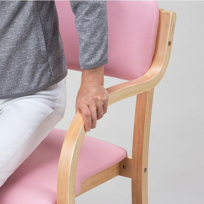 立ち座りサポートチェア クッション付き 日本製 完成品 肘掛け付き 負担軽減 汚れ落ちやすい リビング 介護 お年寄り 高齢者 オフィス 休憩室 コワーキングスペース 椅子 チェア(代引不可)