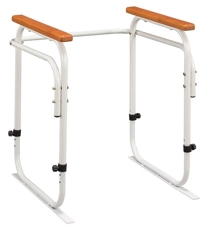 洋式トイレ据置用アーム トイレ用アーム 天然木 立ち上がりサポート手すり 高さ5段階調整 立ち座り 補助 手すり 介護 リハビリ トイレ 補助手すり お年寄り サポート手すり(代引不可)