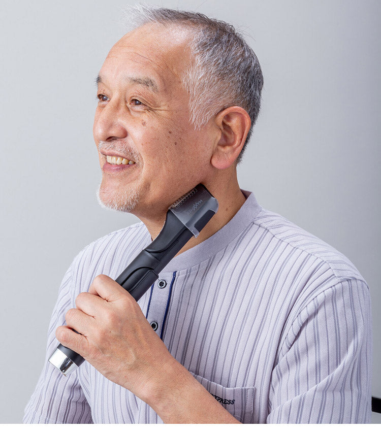 クイックチタントリマー 髪・髭お手入れこれ1台 手元LEDライト アタッチメント5種類付き 床屋いらず とかすだけ 自宅で簡単整髪(代引不可)