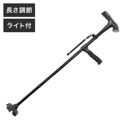 ファミラ セーフティーステッキ LEDライト・ブザー付き 4点接地 自立式ステッキ 杖 つえ 補助ハンドル 折りたたみ お年寄り 老人 介護 プレゼント 父の日 母の日 敬老の日(代引不可)