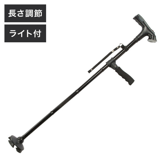 ファミラ セーフティーステッキ LEDライト・ブザー付き 4点接地 自立式ステッキ 杖 つえ 補助ハンドル 折りたたみ お年寄り 老人 介護 プレゼント 父の日 母の日 敬老の日(代引不可)