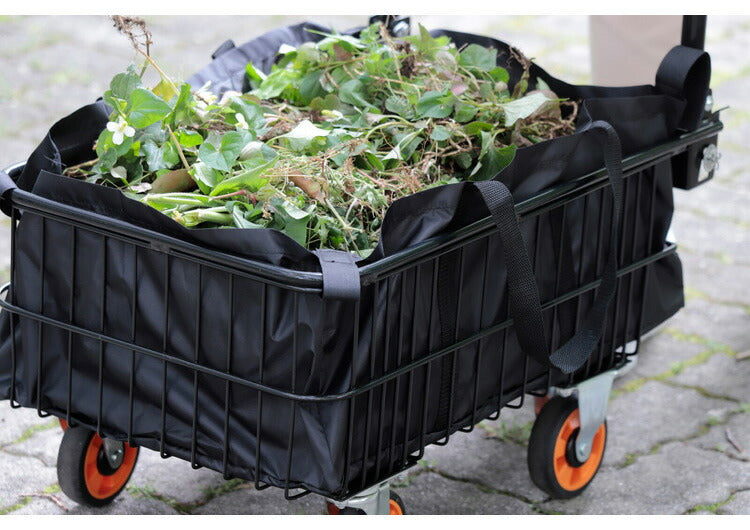 折りたたみ式 深型バスケット台車 専用カバー付き 落ちにくい深型 かご付き カゴ付き 台車 カート 荷物 新聞紙 資源ごみの回収に ラクラク運搬 折り畳み 省スペース 収納(代引不可)