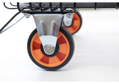 折りたたみ式 深型バスケット台車 専用カバー付き 落ちにくい深型 かご付き カゴ付き 台車 カート 荷物 新聞紙 資源ごみの回収に ラクラク運搬 折り畳み 省スペース 収納(代引不可)