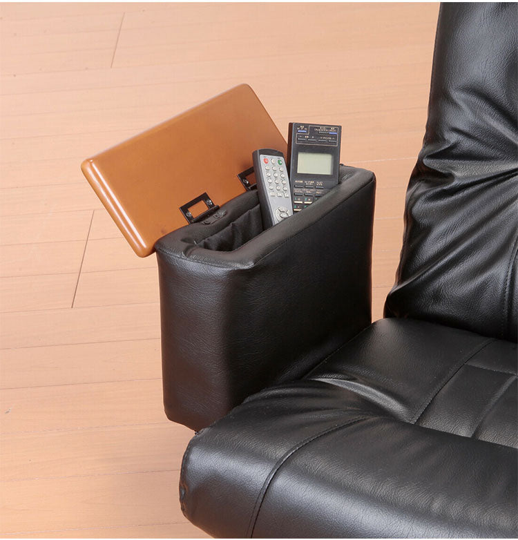 NEW天然木肘付きリクライニング回転座椅子 完成品 ハイバック仕様 回転 座椅子 イス チェア 肘付き 肘あり 14段階リクライニング(代引不可)