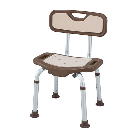 アルミ製シャワーベンチ ブラウン 入浴用 お風呂 椅子 イス チェア ステップ お年寄り 介護(代引不可)