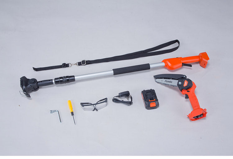 ファミラ NEW充電式コードレス2way高枝チェーンソー 充電式 電動チェーンソー 電動 チェンソー パワフル切断 庭 ガーデン 園芸(代引不可)