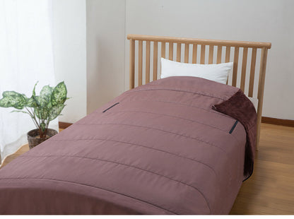 寝袋 2枚組 着れる布団 ポケット付き 手が出せる 寝袋 掛け布団 着る毛布 ブラウン フリース素材 保温 蓄熱 アウトドア キャンプ ドライブ 車中泊 防災 災害 布団(代引不可)