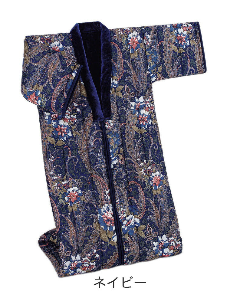 かいまき布団 足ポケット ボア付き 花柄 着る布団 着る毛布 寝間着 遠赤綿入り あったか 暖かい 保温 冷え性 掛布団 毛布 寝具 布団 かいまき(代引不可)