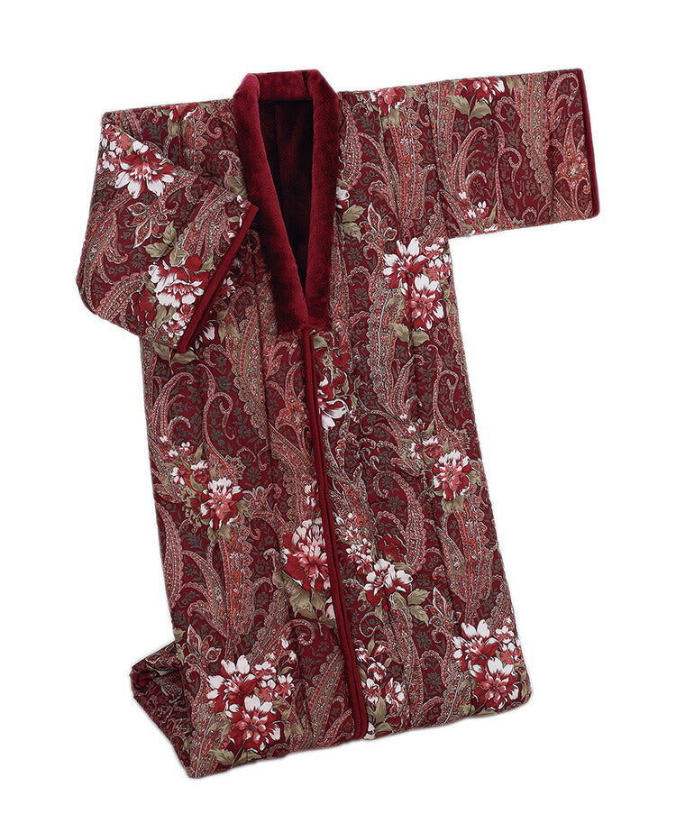 かいまき布団 2色組 足ポケット ボア付き 花柄 着る布団 着る毛布 寝間着 遠赤綿入り あったか 暖かい 保温 冷え性 掛布団 毛布 寝具 布団 かいまき(代引不可)