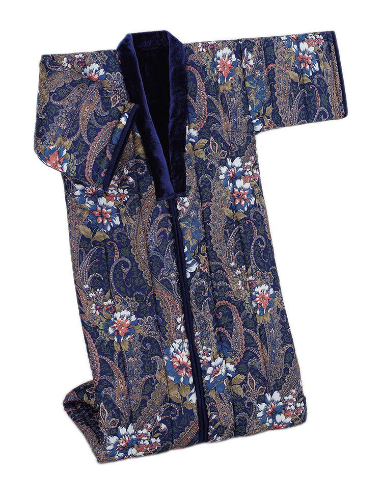 かいまき布団 2色組 足ポケット ボア付き 花柄 着る布団 着る毛布 寝間着 遠赤綿入り あったか 暖かい 保温 冷え性 掛布団 毛布 寝具 布団 かいまき(代引不可)