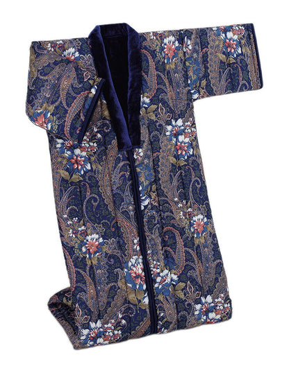 かいまき布団 2色組 足ポケット ボア付き 花柄 着る布団 着る毛布 寝間着 遠赤綿入り あったか 暖かい 保温 冷え性 掛布団 毛布 寝具 布団 かいまき(代引不可)