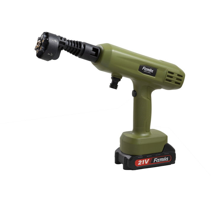 ファミラ 充電式コードレスハンディ高圧洗浄機 12点セット 軽量 コンパクト 持ち運び 高圧洗浄 掃除 クリーナー ノズル 6ヶ月保証(代引不可)