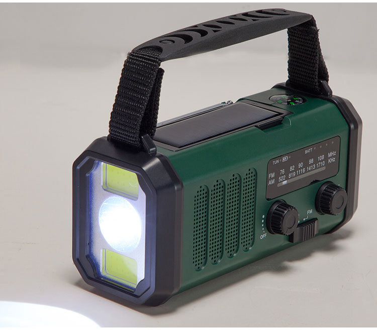 防災ラジオ ライト付き FM AMラジオ対応 ソーラー充電 USB 手回し充電 大容量バッテリー 方位磁石 ラジオ 防災 非常用 地震 スポットライト 広角ライト コンパクト(代引不可)