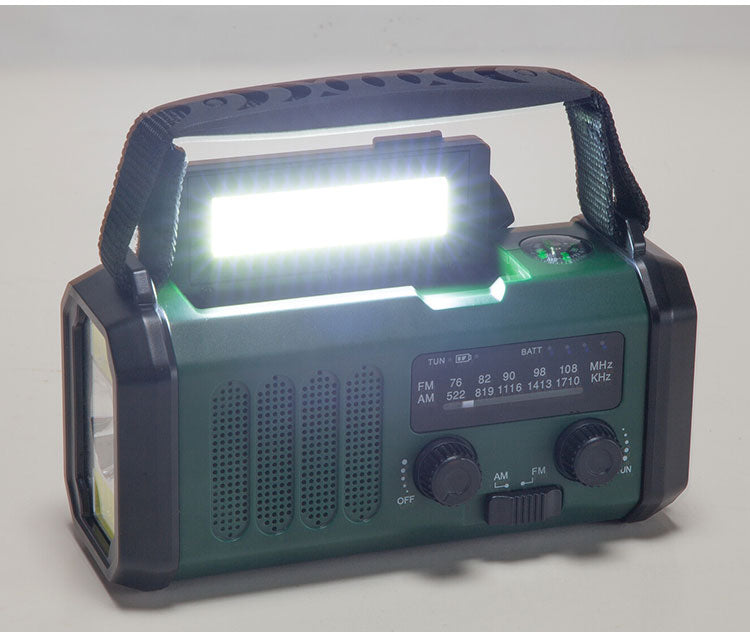 防災ラジオ ライト付き FM AMラジオ対応 ソーラー充電 USB 手回し充電 大容量バッテリー 方位磁石 ラジオ 防災 非常用 地震 スポットライト 広角ライト コンパクト(代引不可)