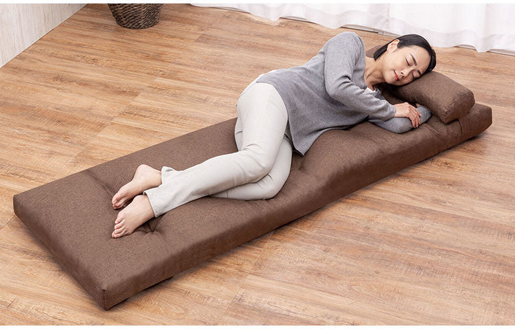 折りたたみベッド リクライニング 完成品 折り畳み コンパクト 来客用 ベッド チェア 枕・ごろ寝座布団 リクライニングベッド ブラウン ネイビー カウチベッド 布団を外せる(代引不可)