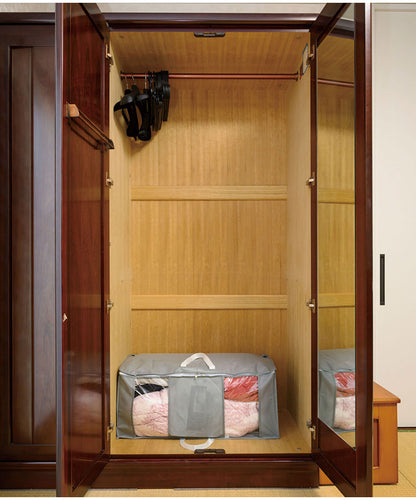 ファミラ 掃除機のいらない圧縮収納ボックス2個 竹炭シートセット 抗菌防臭 防ダニ 圧縮袋 収納ボックス 長期保管 衣替え 衣類収納 竹炭シート 洋服 圧縮パック 掃除機不要(代引不可)