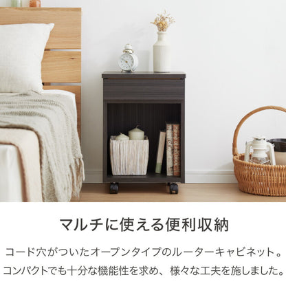 職人が作るルーター収納キャビネット 日本製 完成品 大川家具 幅38.5 配線スッキリ コード穴 ルーター収納 モデム収納 ルーターラック モデムラック 収納 棚 おしゃれ サカイデザイン Sakai Design(代引不可)