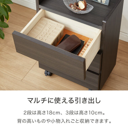 職人が作る2段/3段ワゴンチェスト 日本製 完成品 大川家具 幅38 チェスト ワゴン 引出し収納 リビングチェスト キャスター付き デスク下 棚 ラック おしゃれ サカイデザイン Sakai Design(代引不可)