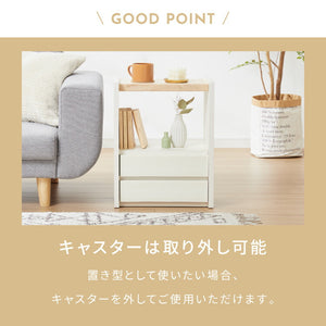 職人が作るラック付きチェスト キャスター付き 日本製 完成品 引き出し ワゴン リビングチェスト 大川家具 棚 ラック サカイデザイン Sakai Design 幅39cm 39cm幅 デスクワゴン サイドテーブル(代引不可)