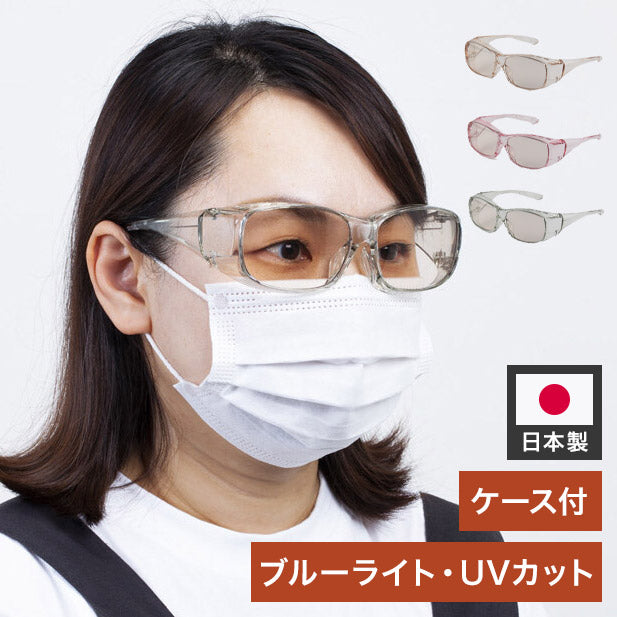 花粉・飛沫対策防護防曇グラス 紫外線対策 ブルーライトカット 飛沫対策 花粉 飛沫 ほこり 紫外線 ブルーライト 対策(代引不可)