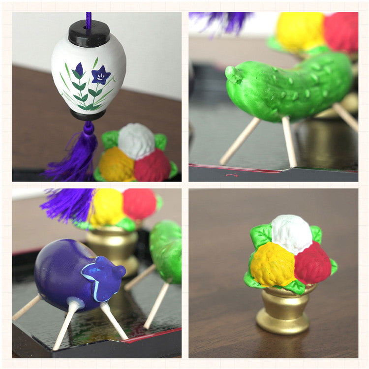 瀬戸焼 日本製 盆提灯精霊馬揃え お盆 提灯 盆提灯 精霊馬揃え 御盆 ミニ お盆飾り コンパクト お盆用品 初盆 新盆 飾りセット 仏具(代引不可)